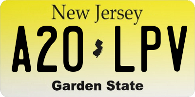 NJ license plate A20LPV