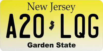 NJ license plate A20LQG