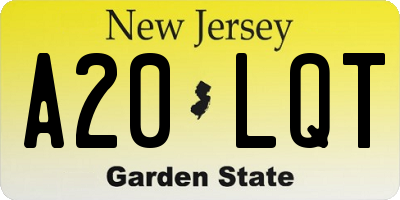 NJ license plate A20LQT