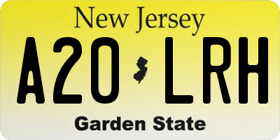 NJ license plate A20LRH