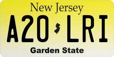 NJ license plate A20LRI