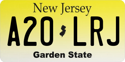 NJ license plate A20LRJ