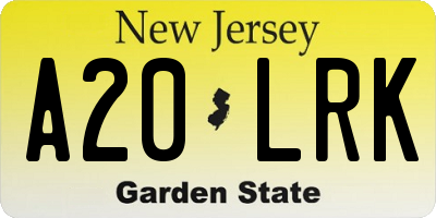 NJ license plate A20LRK