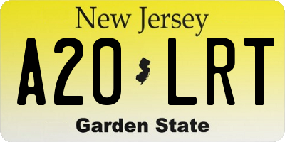 NJ license plate A20LRT