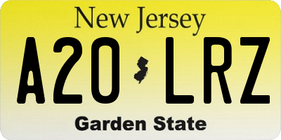 NJ license plate A20LRZ