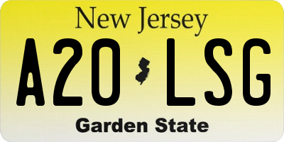 NJ license plate A20LSG