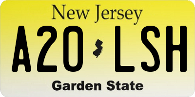 NJ license plate A20LSH