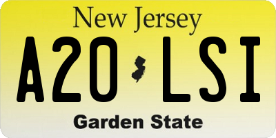 NJ license plate A20LSI