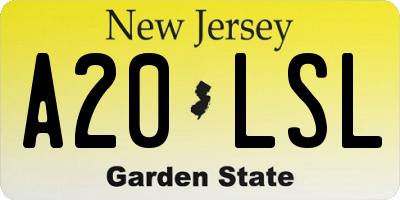 NJ license plate A20LSL
