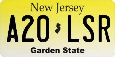 NJ license plate A20LSR