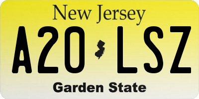 NJ license plate A20LSZ