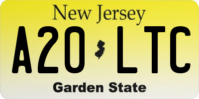 NJ license plate A20LTC