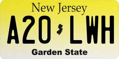 NJ license plate A20LWH