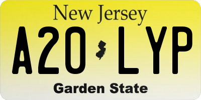 NJ license plate A20LYP