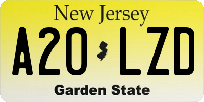 NJ license plate A20LZD