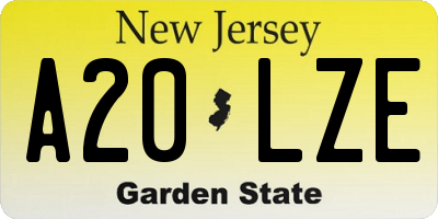 NJ license plate A20LZE