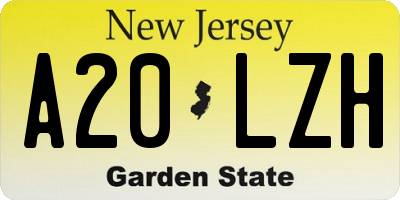 NJ license plate A20LZH