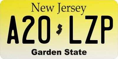 NJ license plate A20LZP