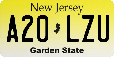 NJ license plate A20LZU