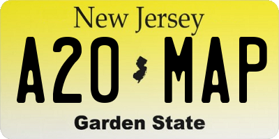 NJ license plate A20MAP