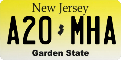 NJ license plate A20MHA