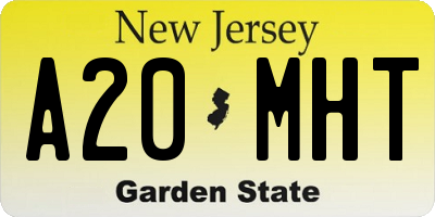 NJ license plate A20MHT