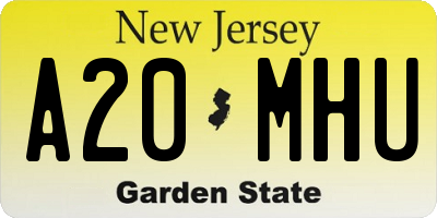 NJ license plate A20MHU