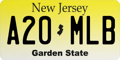 NJ license plate A20MLB