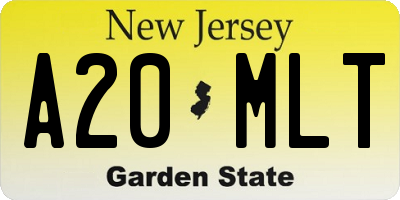 NJ license plate A20MLT