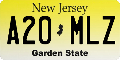 NJ license plate A20MLZ