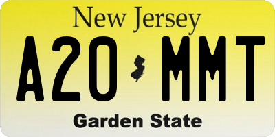 NJ license plate A20MMT