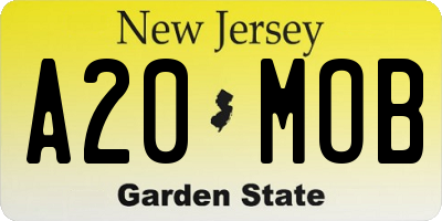 NJ license plate A20MOB