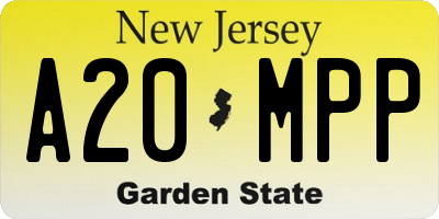 NJ license plate A20MPP