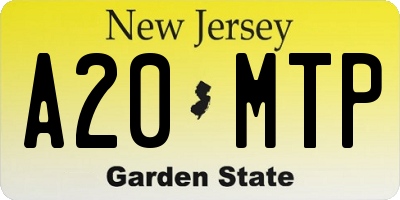 NJ license plate A20MTP
