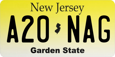 NJ license plate A20NAG