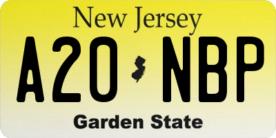 NJ license plate A20NBP