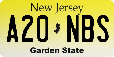 NJ license plate A20NBS
