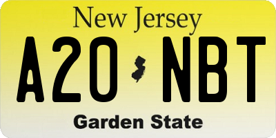 NJ license plate A20NBT