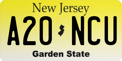 NJ license plate A20NCU