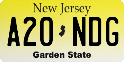 NJ license plate A20NDG