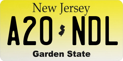 NJ license plate A20NDL