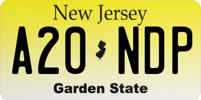 NJ license plate A20NDP