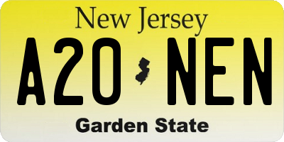 NJ license plate A20NEN