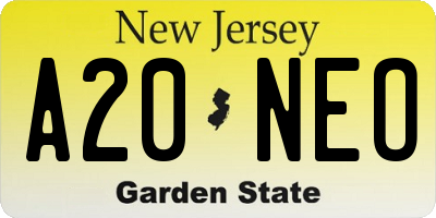 NJ license plate A20NEO