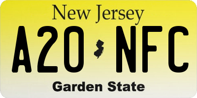 NJ license plate A20NFC