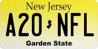 NJ license plate A20NFL
