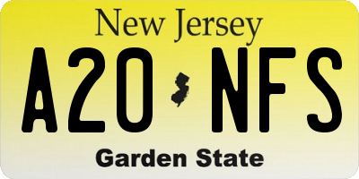NJ license plate A20NFS