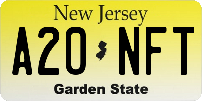 NJ license plate A20NFT