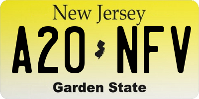 NJ license plate A20NFV
