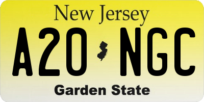 NJ license plate A20NGC